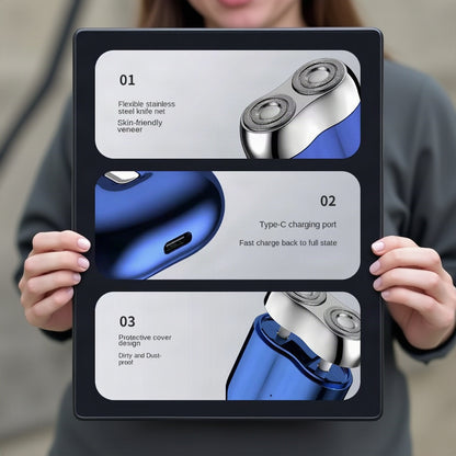 🪒 50% DE DESCONTO!🔥Mini-máquina de barbear elétrica portátil para homem – Compacta e recarregável🧳