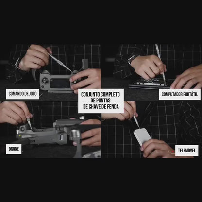 combatex™ Conjunto de chaves de fendas de precisão 132 em 1 – Kit tático de ferramentas de reparação com pontas magnéticas