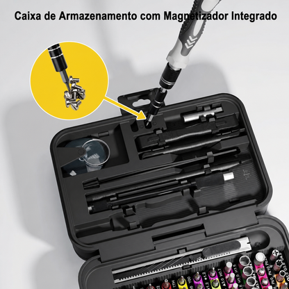 combatex™ Conjunto de chaves de fendas de precisão 132 em 1 – Kit tático de ferramentas de reparação com pontas magnéticas