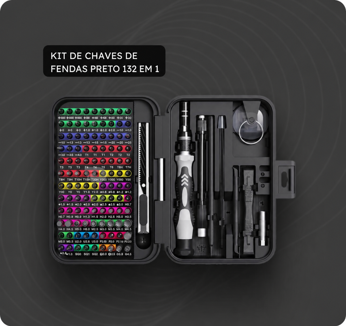 combatex™ Conjunto de chaves de fendas de precisão 132 em 1 – Kit tático de ferramentas de reparação com pontas magnéticas