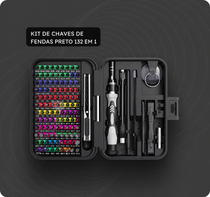 combatex™ Conjunto de chaves de fendas de precisão 132 em 1 – Kit tático de ferramentas de reparação com pontas magnéticas