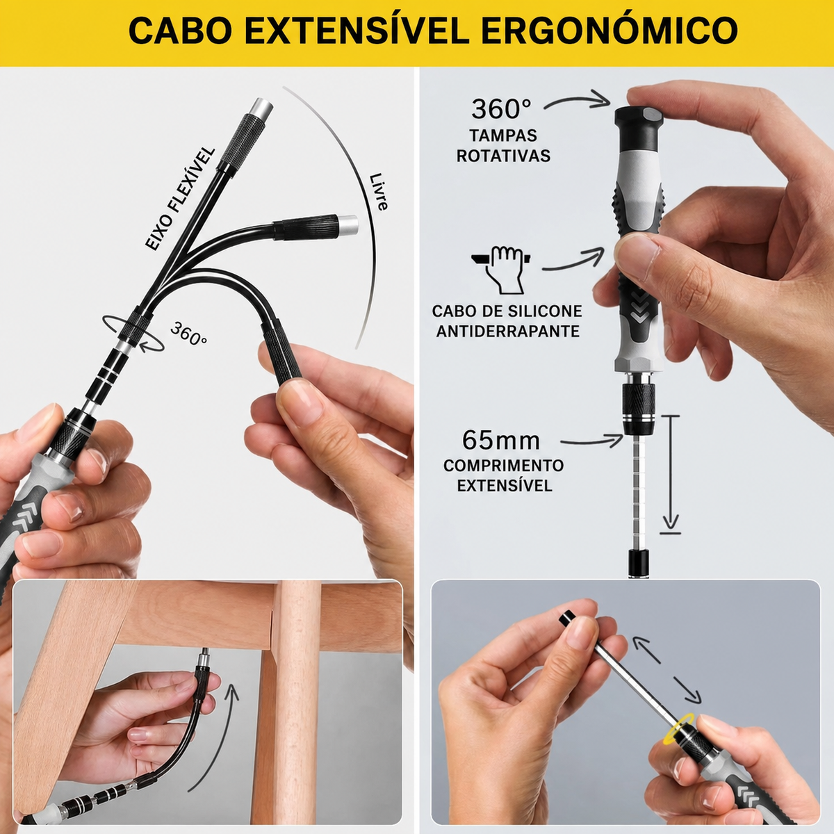 combatex™ Conjunto de chaves de fendas de precisão 132 em 1 – Kit tático de ferramentas de reparação com pontas magnéticas