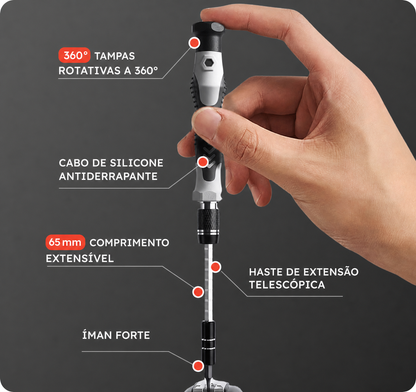 combatex™ Conjunto de chaves de fendas de precisão 132 em 1 – Kit tático de ferramentas de reparação com pontas magnéticas